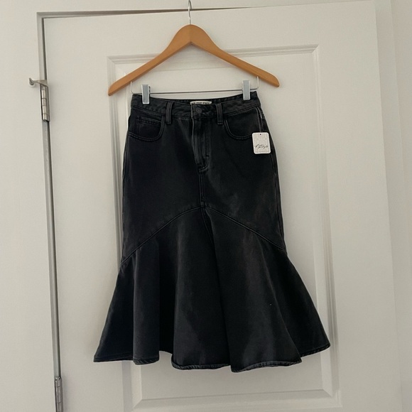 Free People We The Free Fishtail Denim Skirt - Picture 4 of 10